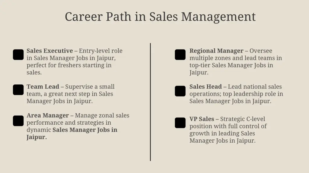 career path in sales management