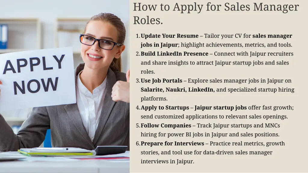 how to apply for sales manager roles