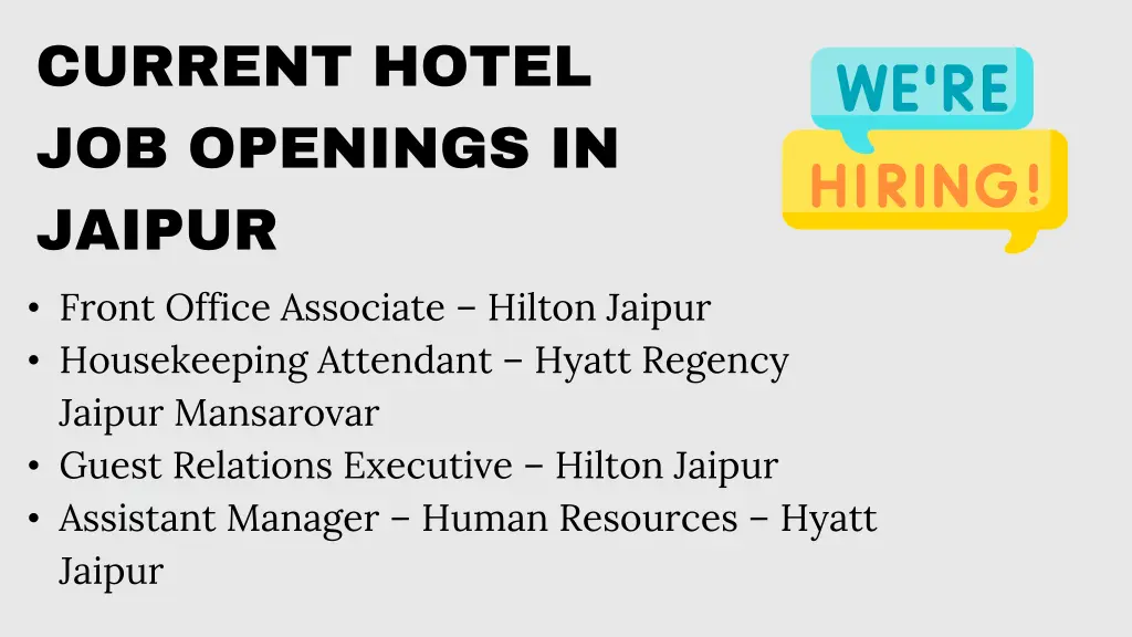 current hotel job openings in jaipur