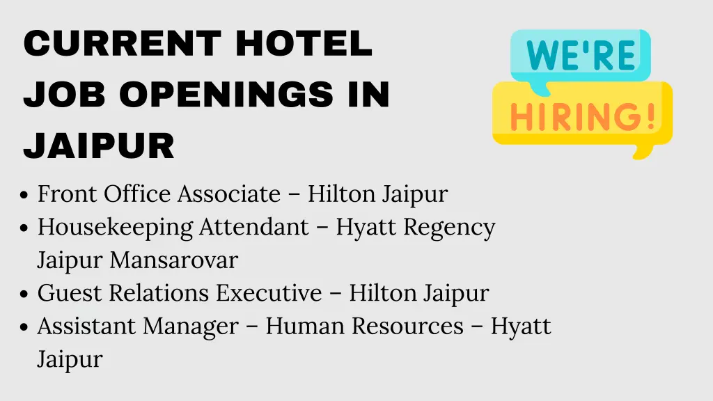 current hotel job openings in jaipur
