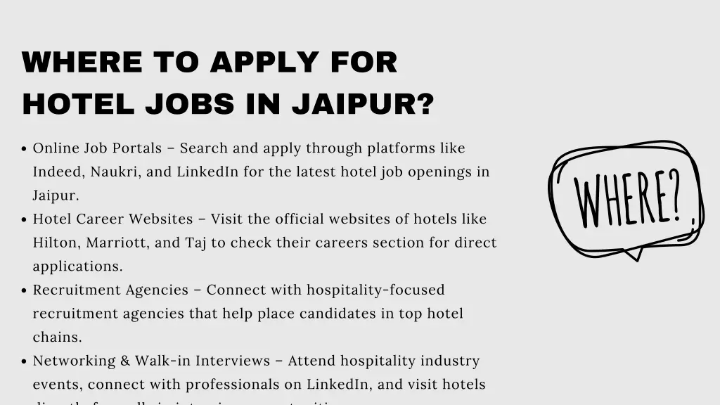 where to apply for hotel jobs in jaipur