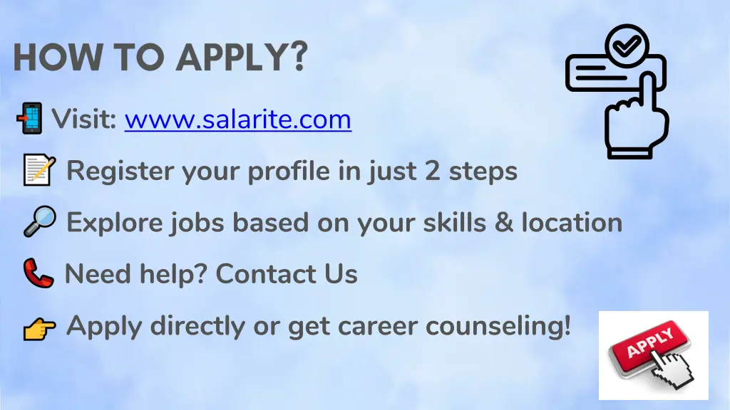 visit www salarite com register your profile