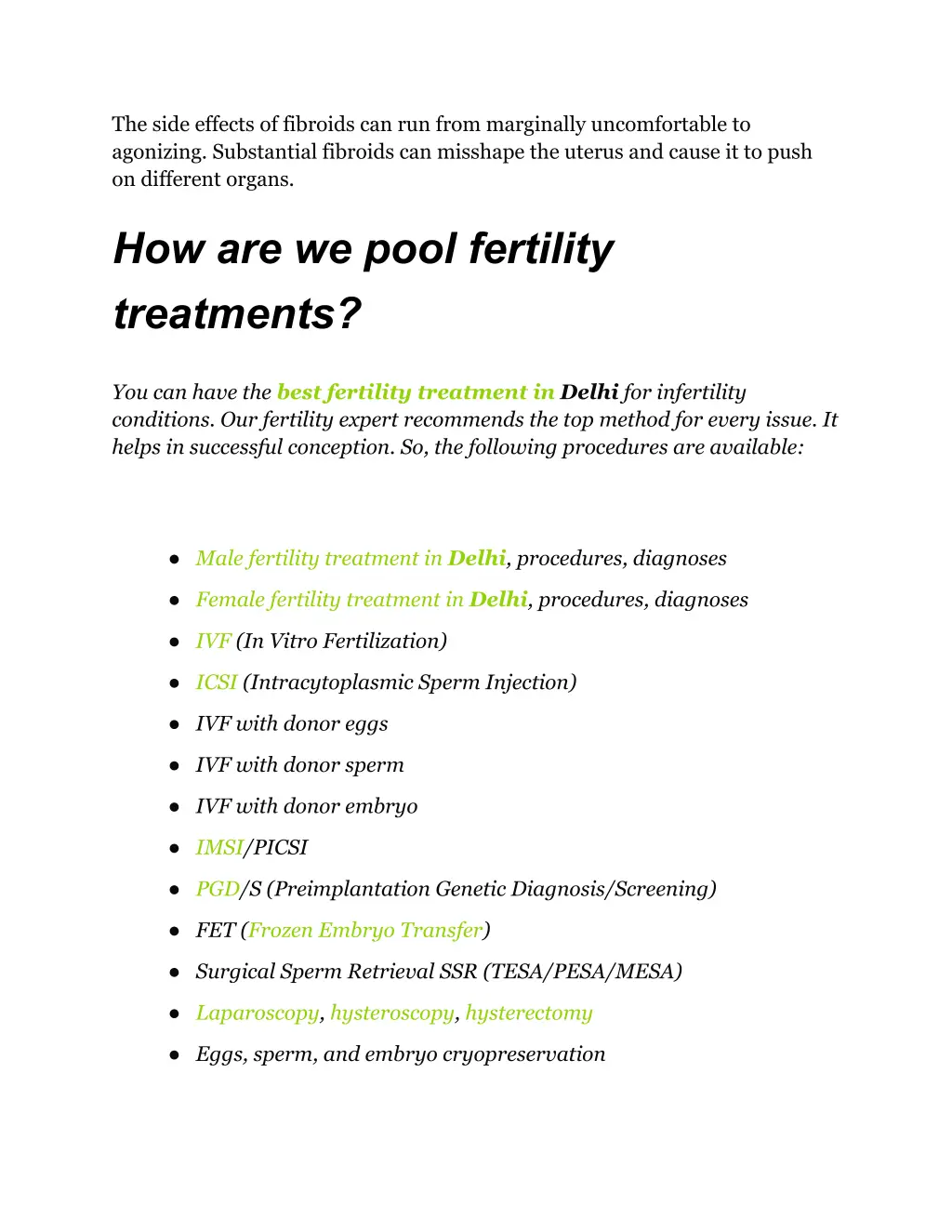 the side effects of fibroids can run from