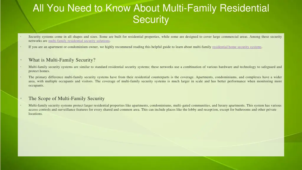 all you need to know about multi family