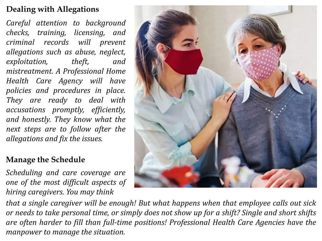 dealing with allegations careful attention