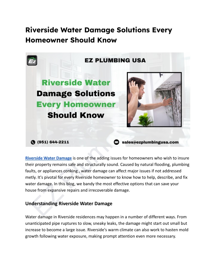 riverside water damage solutions every homeowner