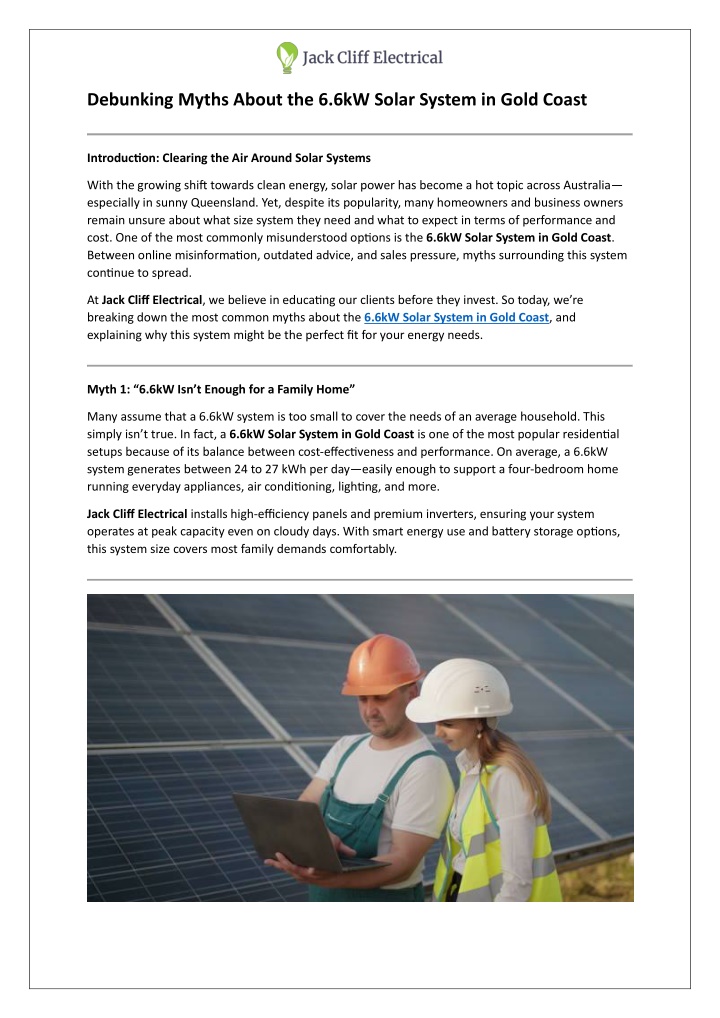 debunking myths about the 6 6kw solar system