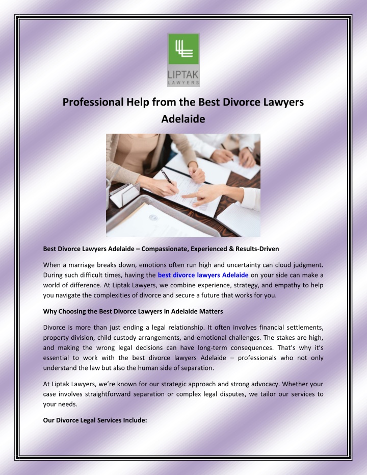 professional help from the best divorce lawyers