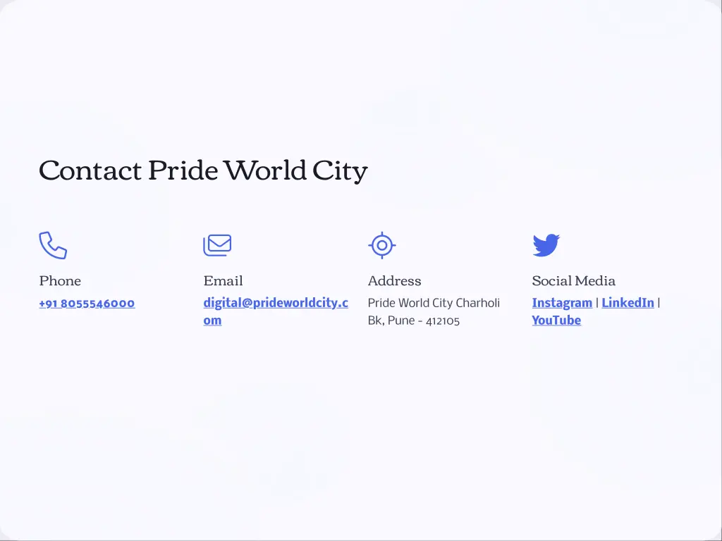 contact pride world city