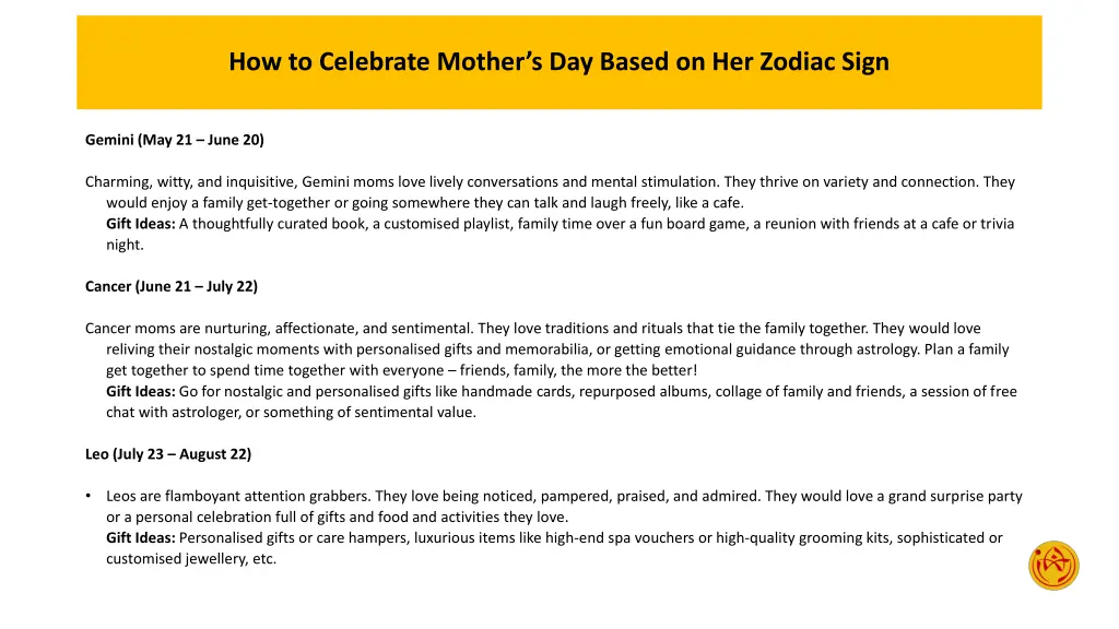 how to celebrate mother s day based on her zodiac 2