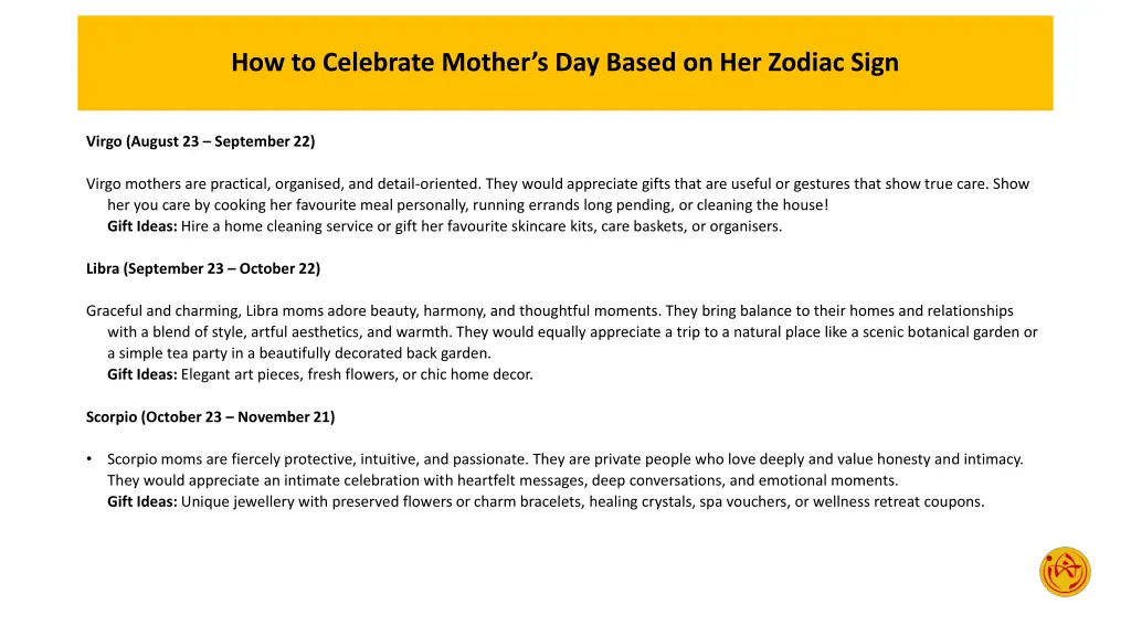 how to celebrate mother s day based on her zodiac 3