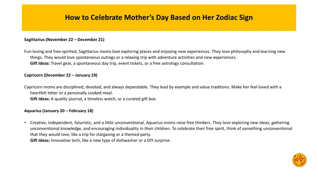 how to celebrate mother s day based on her zodiac 4