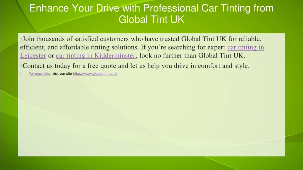 enhance your drive with professional car tinting 1