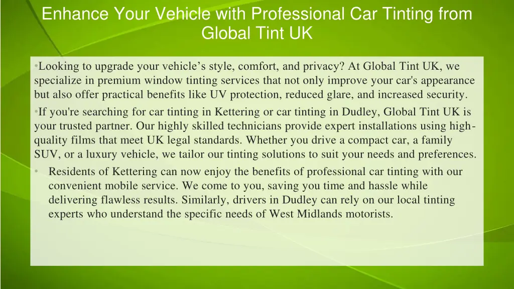 enhance your vehicle with professional
