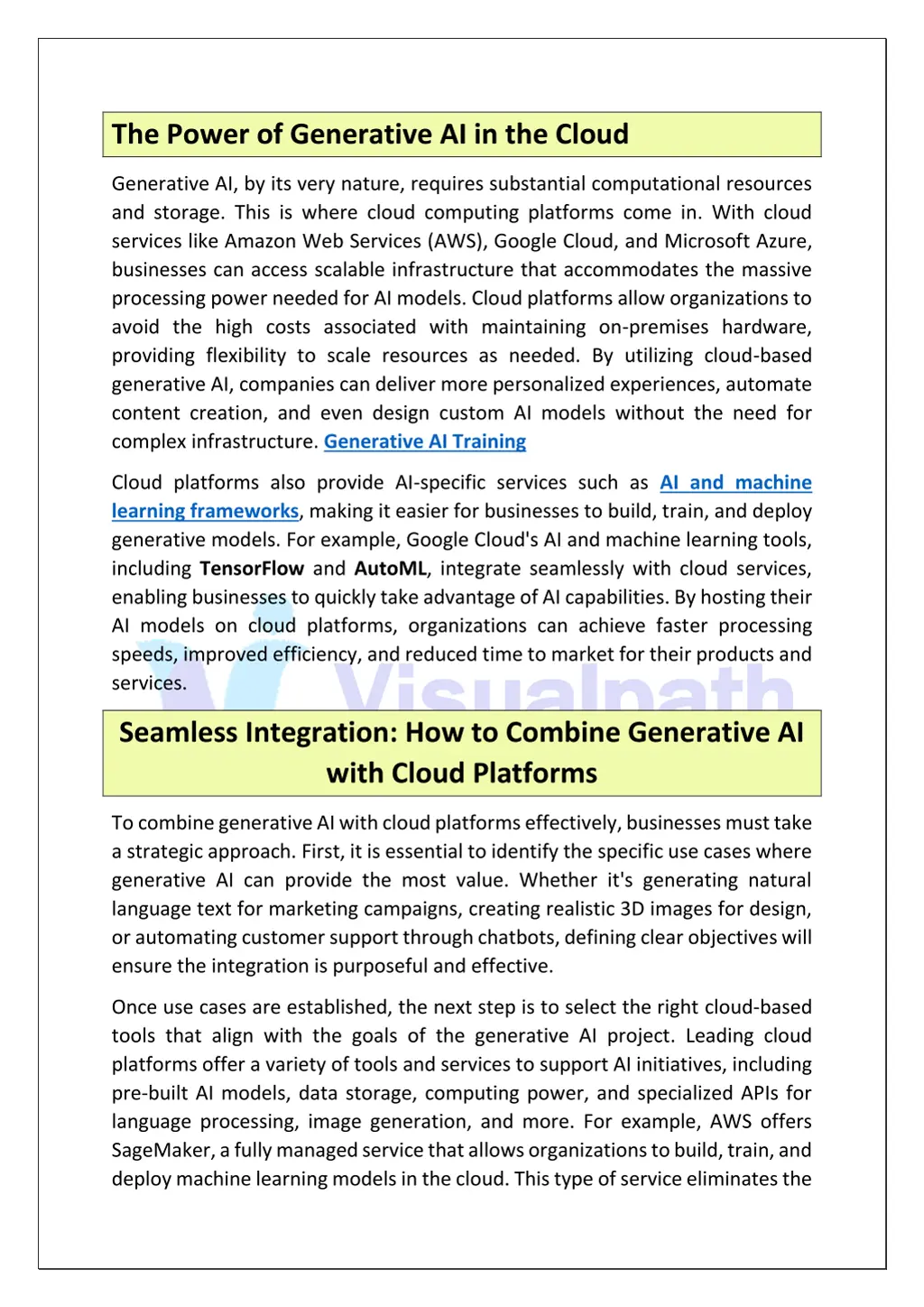 the power of generative ai in the cloud