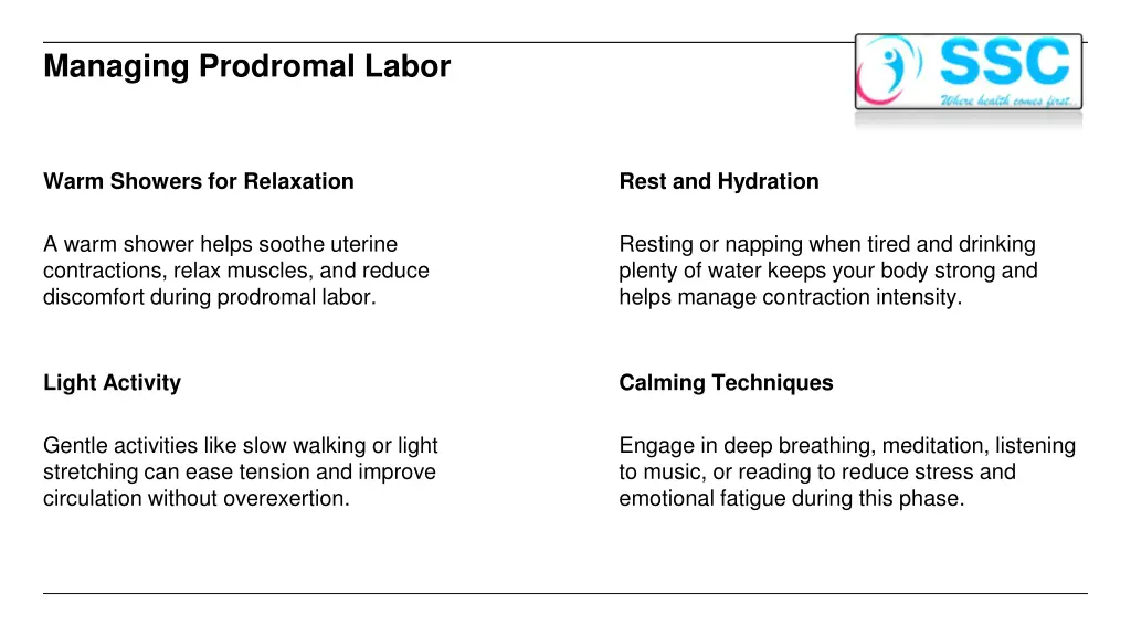 managing prodromal labor