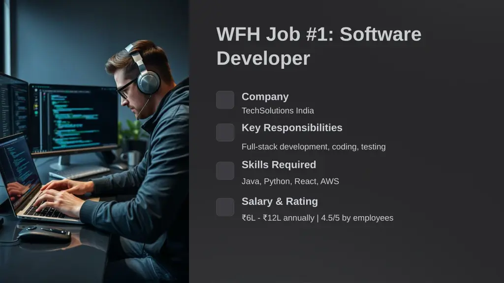 wfh job 1 software developer