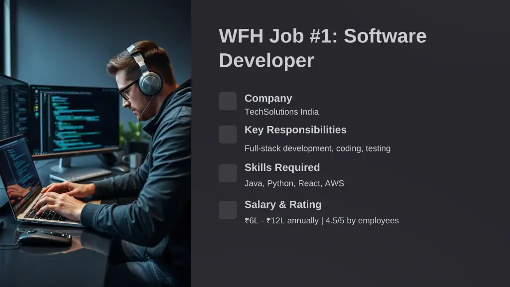 wfh job 1 software developer