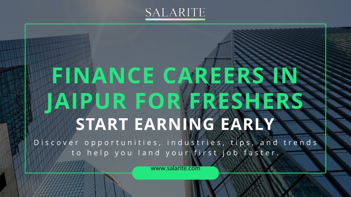 finance careers in jaipur for freshers start