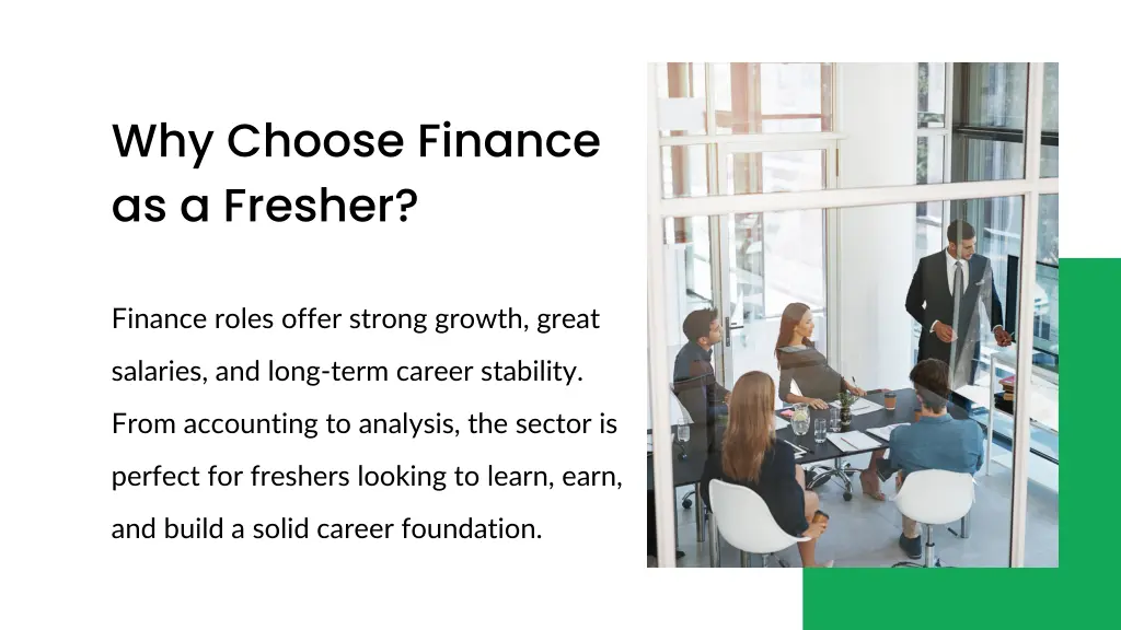 why choose finance as a fresher