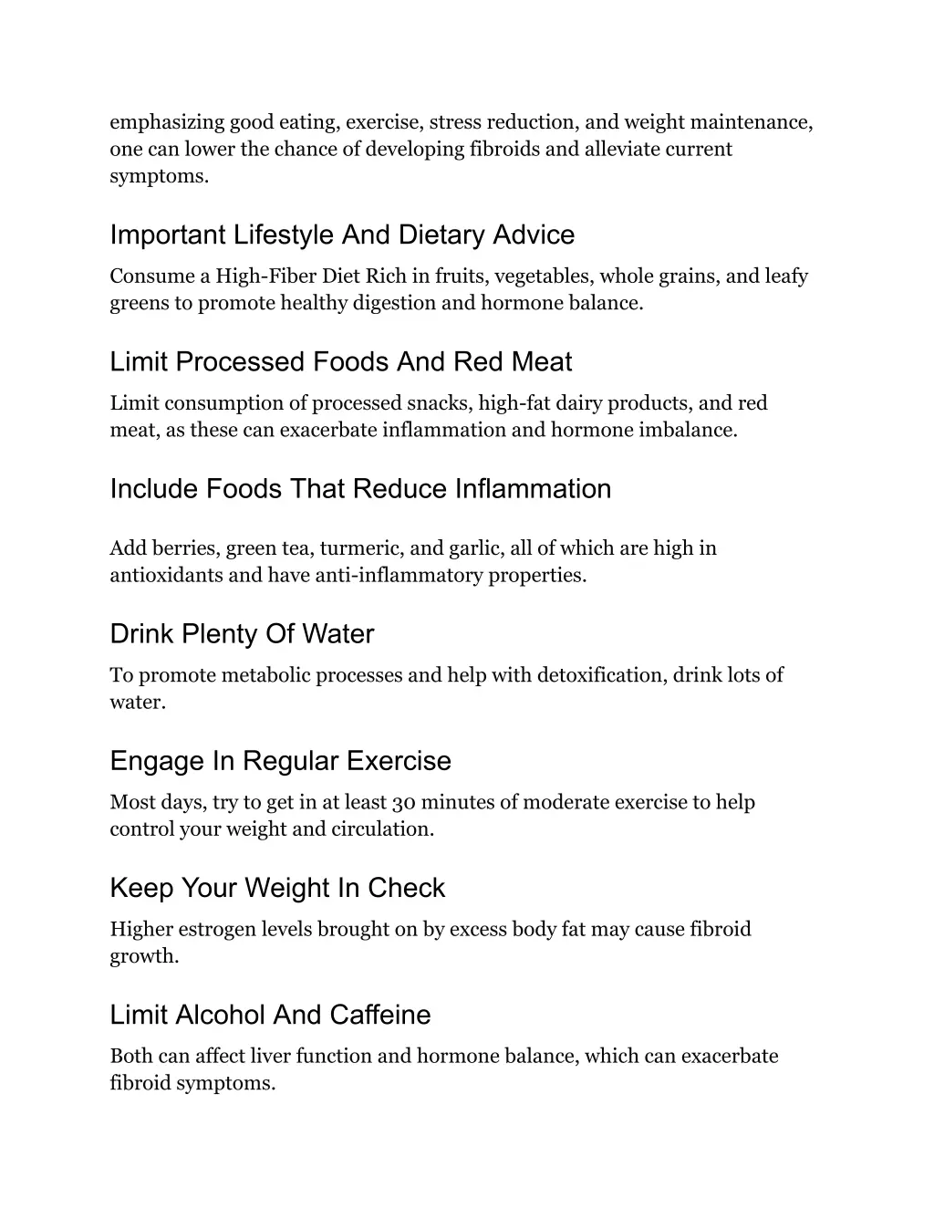 emphasizing good eating exercise stress reduction