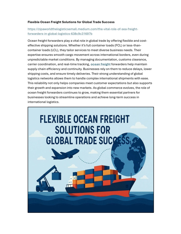 flexible ocean freight solutions for global trade