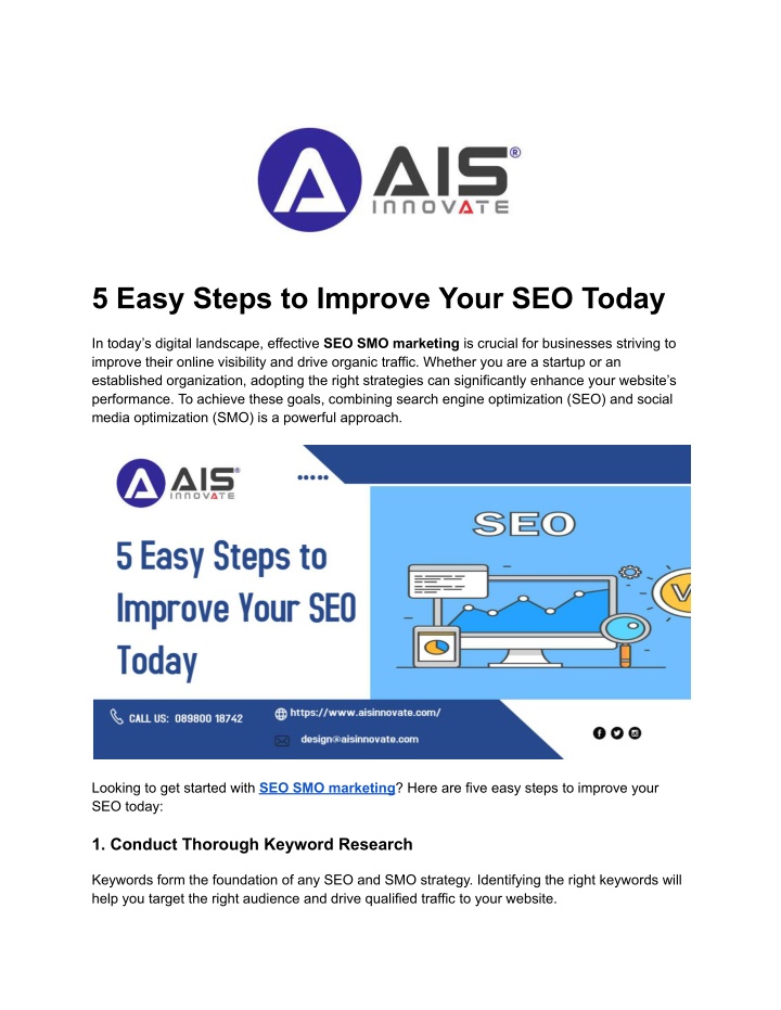 5 easy steps to improve your seo today
