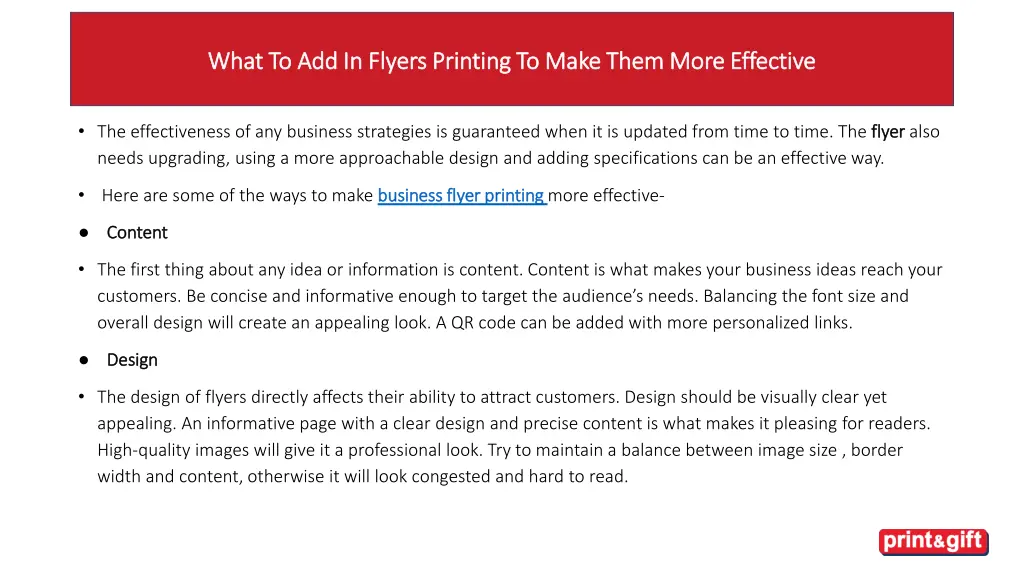 what to add in flyers printing to make them more