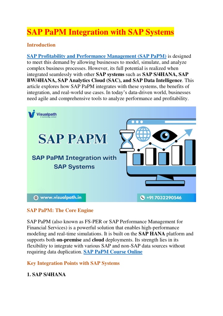 sap papm integration with sap systems