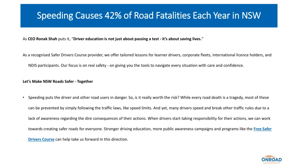 speeding causes 42 of road fatalities each year 5