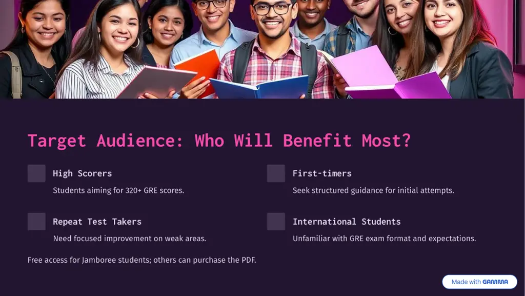 target audience who will benefit most