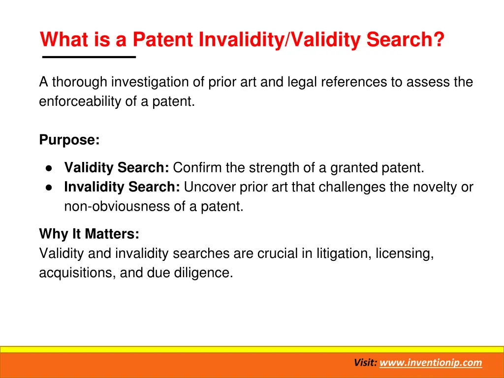 what is a patent invalidity validity search