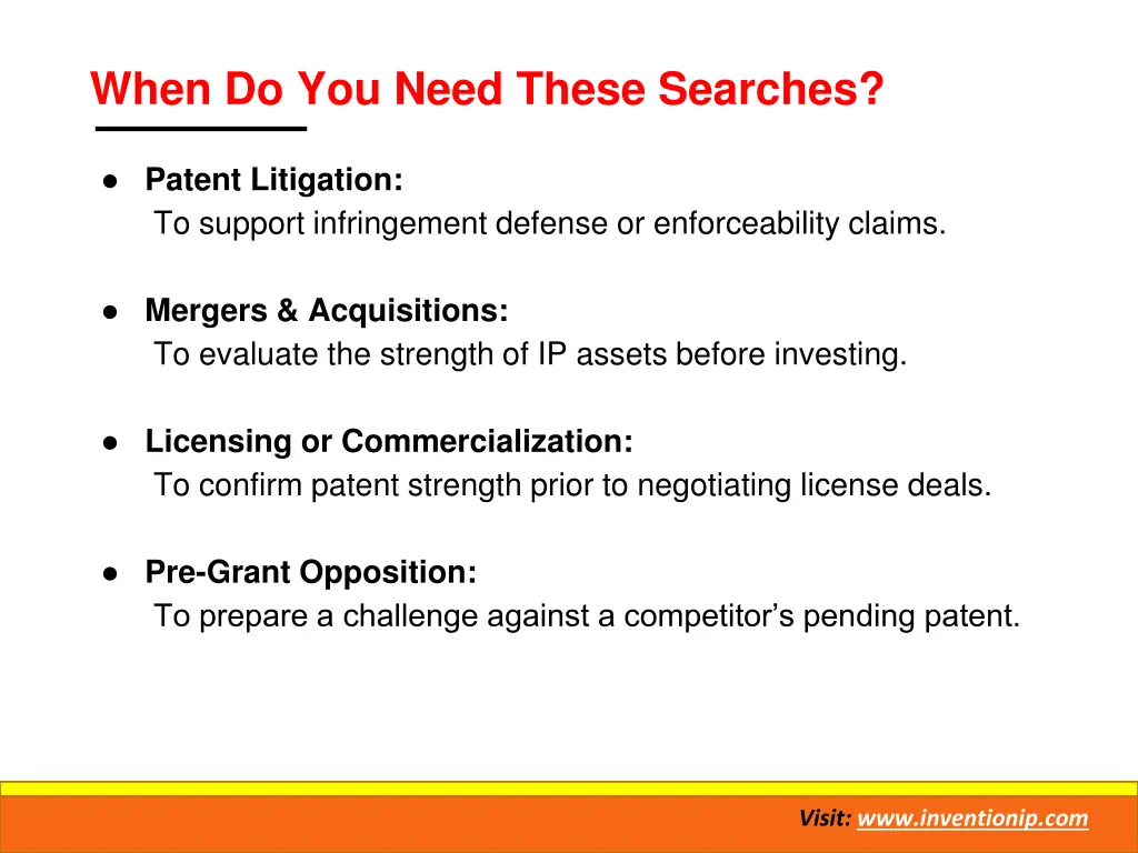 when do you need these searches