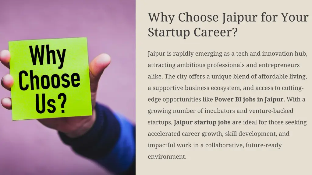 why choose jaipur for your startup career