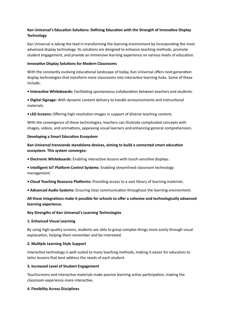 kan universal s education solutions defining