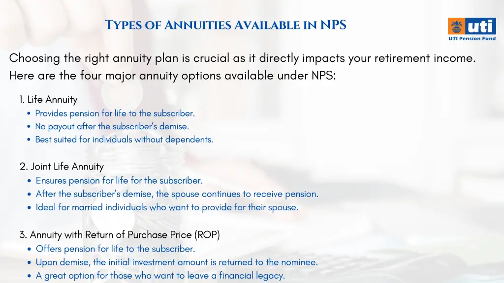 types of annuities available in nps