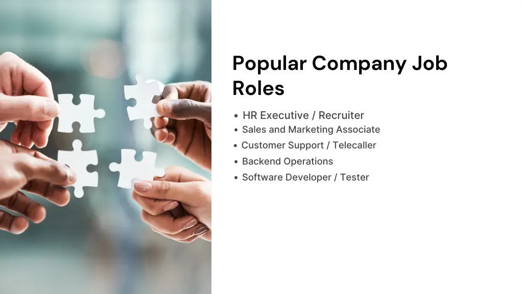 popular company job roles