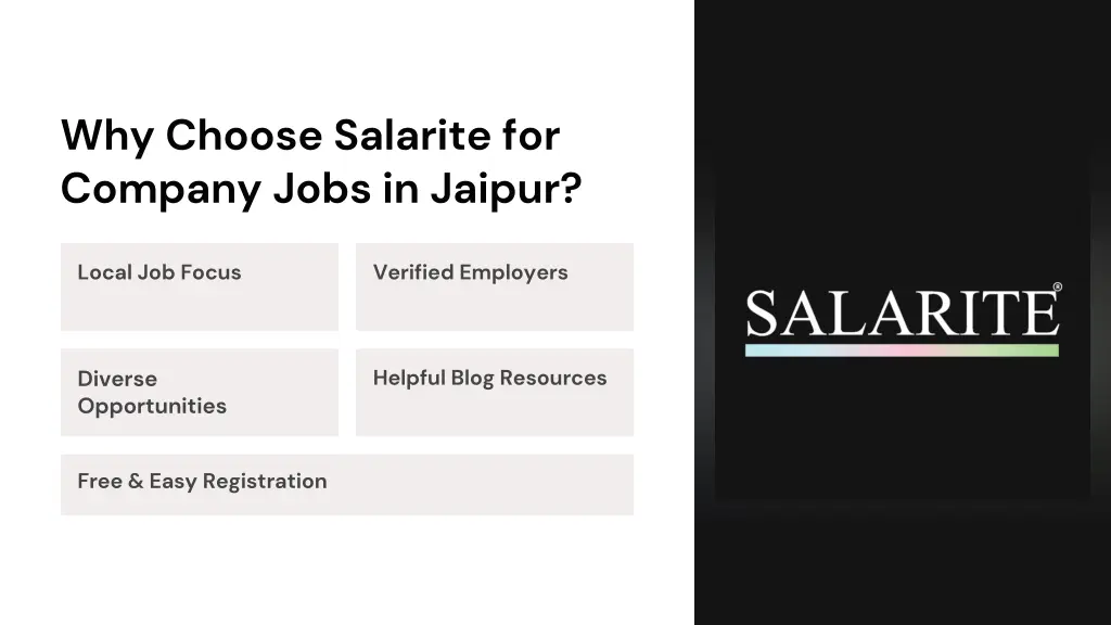 why choose salarite for company jobs in jaipur