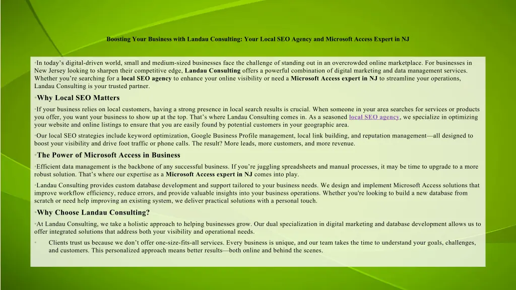 boosting your business with landau consulting