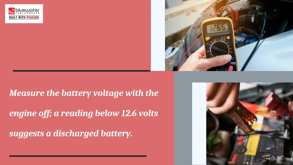 measure the battery voltage with the