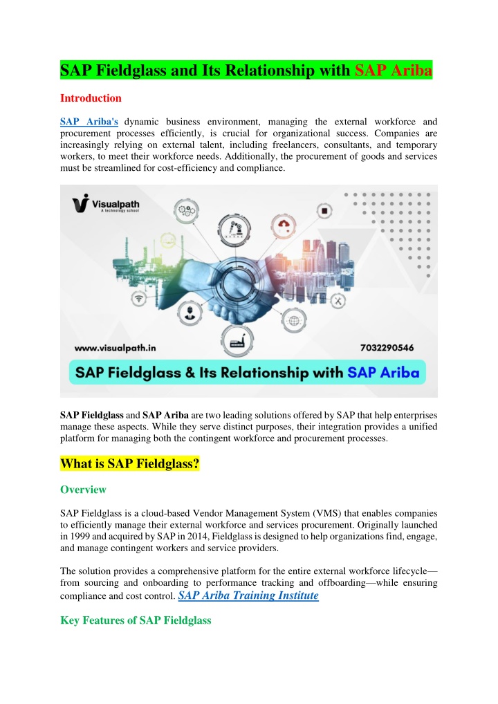 sap fieldglass and its relationship with sap ariba