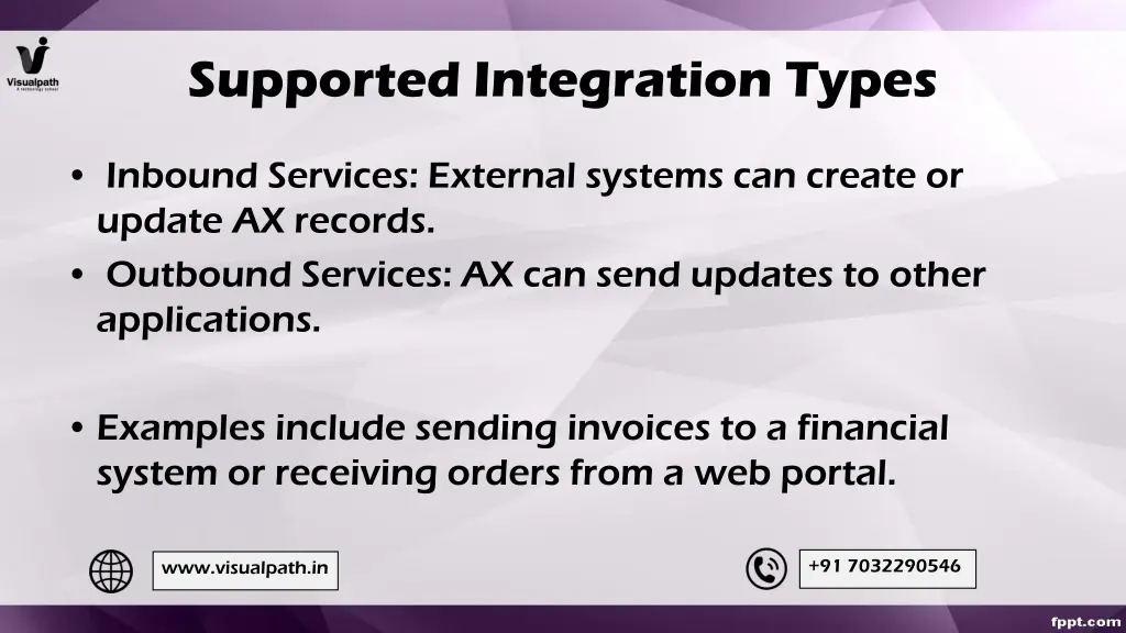supported integration types