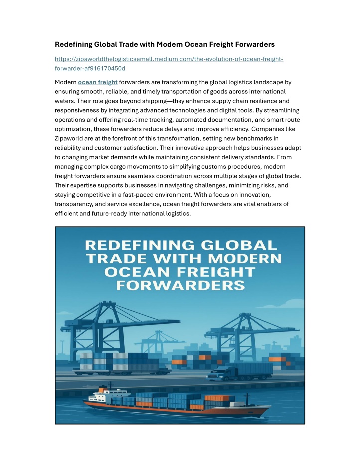redefining global trade with modern ocean freight