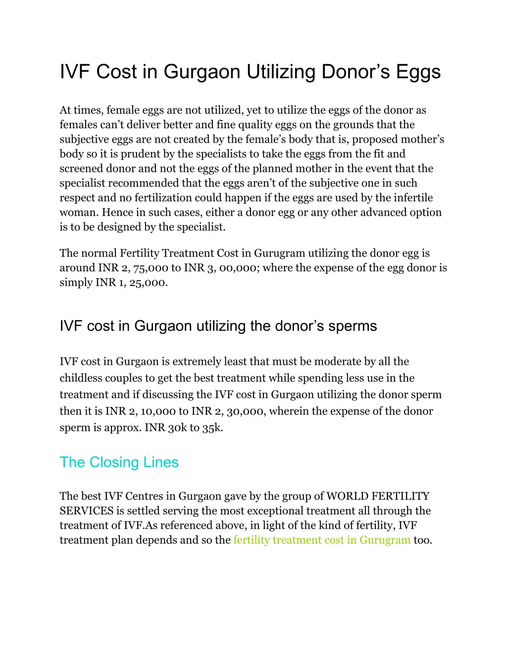 ivf cost in gurgaon utilizing donor s eggs