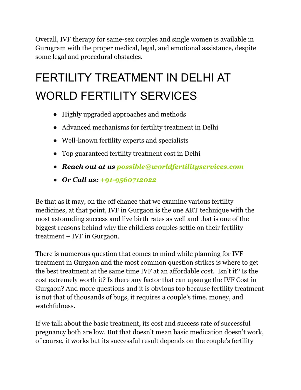 overall ivf therapy for same sex couples