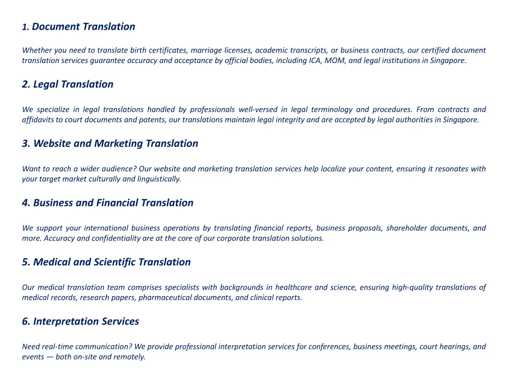 1 document translation