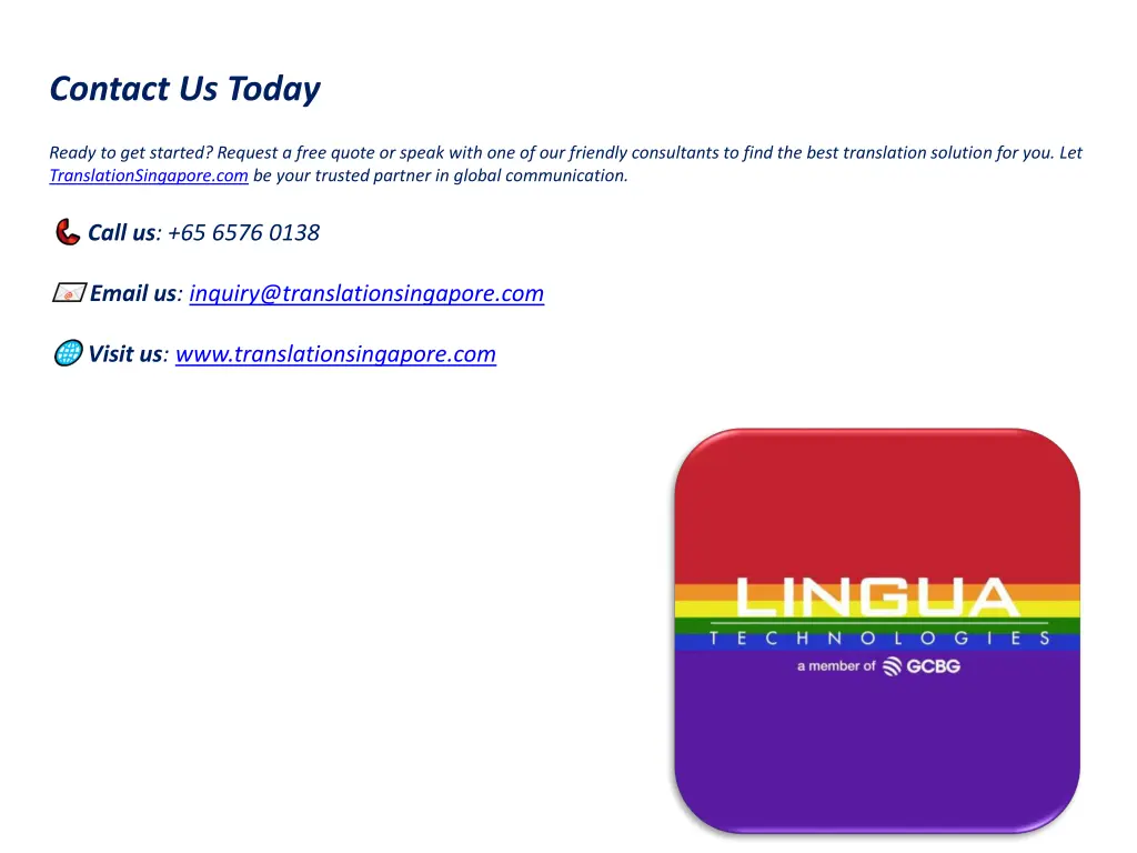 contact us today