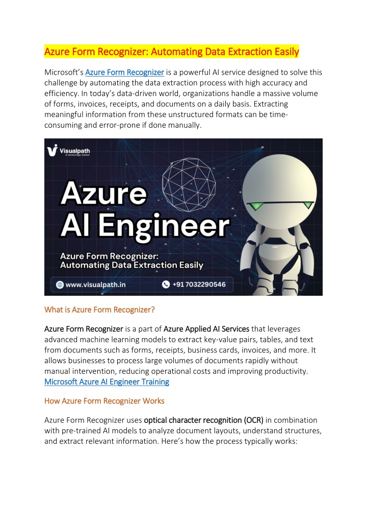 azure form recognizer automating data extraction