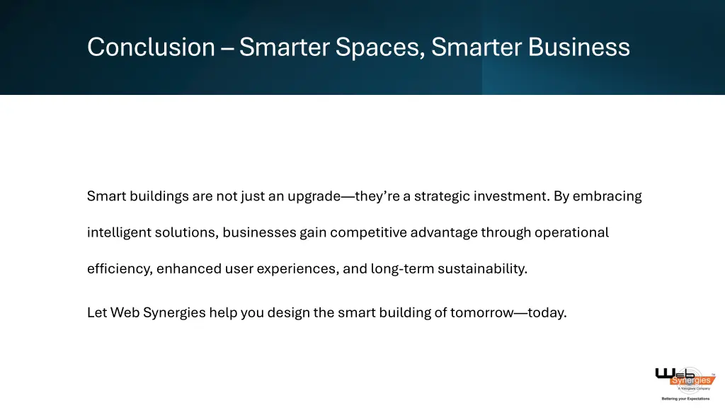 conclusion smarter spaces smarter business