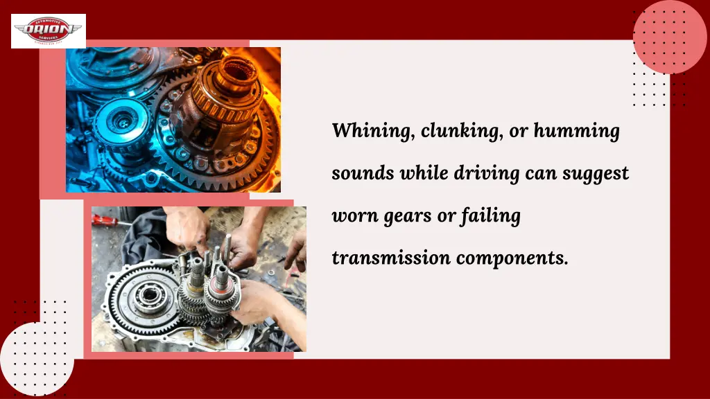 whining clunking or humming